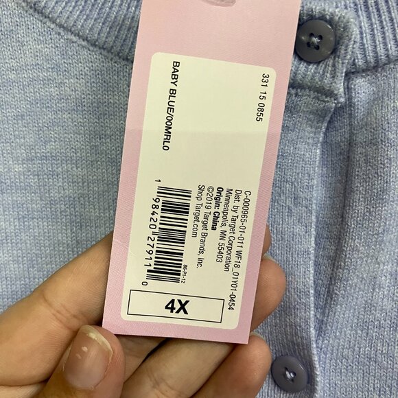 Wild Fable Women's Size 4X Baby Blue Button Front Cardigan Sweater Long Sleeve - Picture 4 of 8